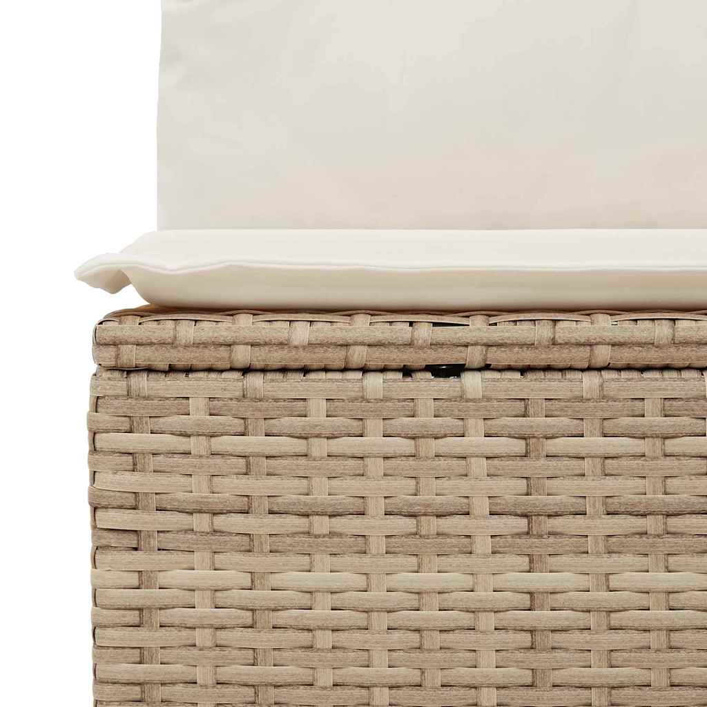 Garden Sofa Set With Cushion 6 Pcs Beige And Cream Poly Rattan