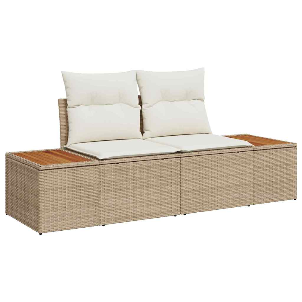Garden Sofa Set With Cushion 6 Pcs Beige And Cream Poly Rattan