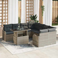 Garden Sofa Set With Cushion 9 Pcs Light Grey Poly Rattan