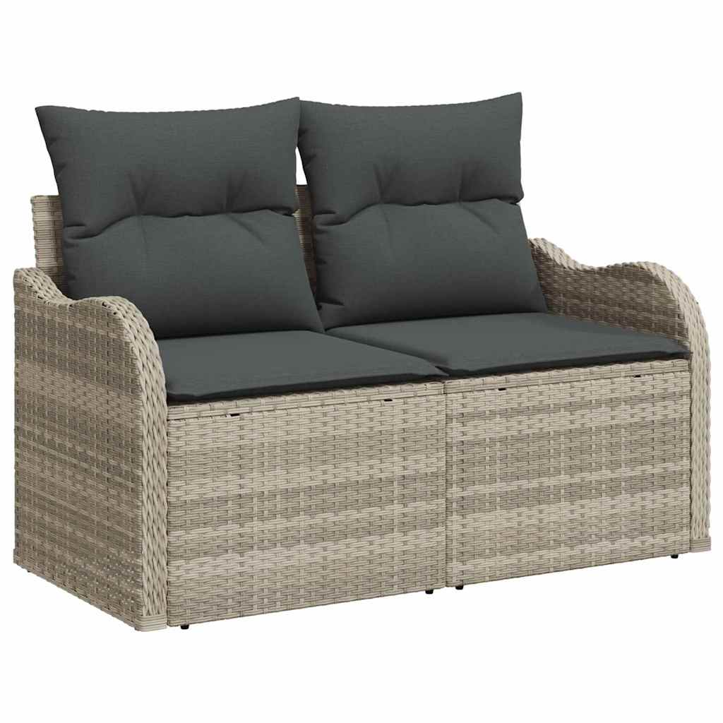 Garden Sofa Set With Cushion 9 Pcs Light Grey Poly Rattan