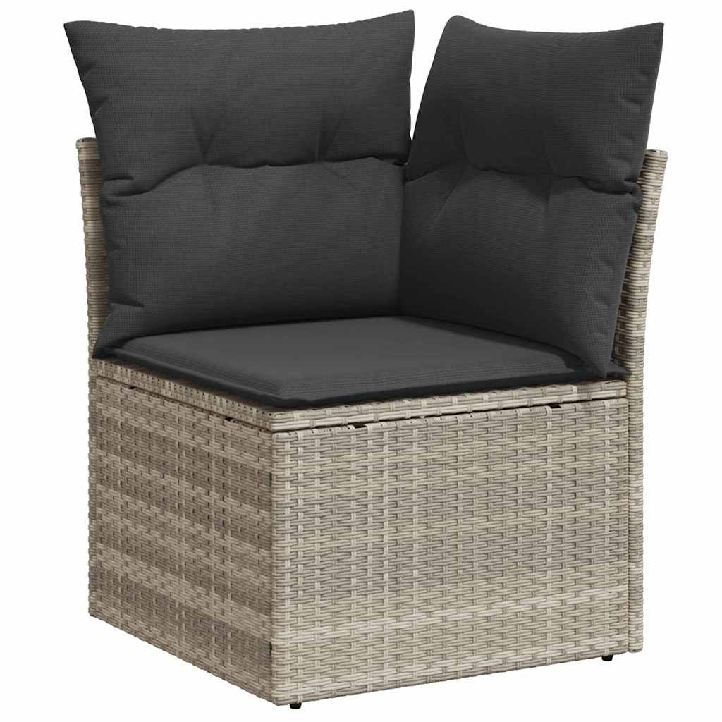 Garden Sofa Set With Cushion 9 Pcs Light Grey Poly Rattan