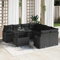 Garden Sofa Set With Cushion Manual 9 Pcs Black Poly Rattan