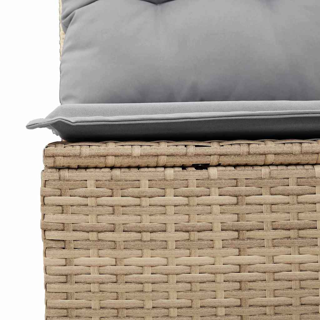 Garden Sofa Set 14 Pcs Beige And Light Grey Poly Rattan