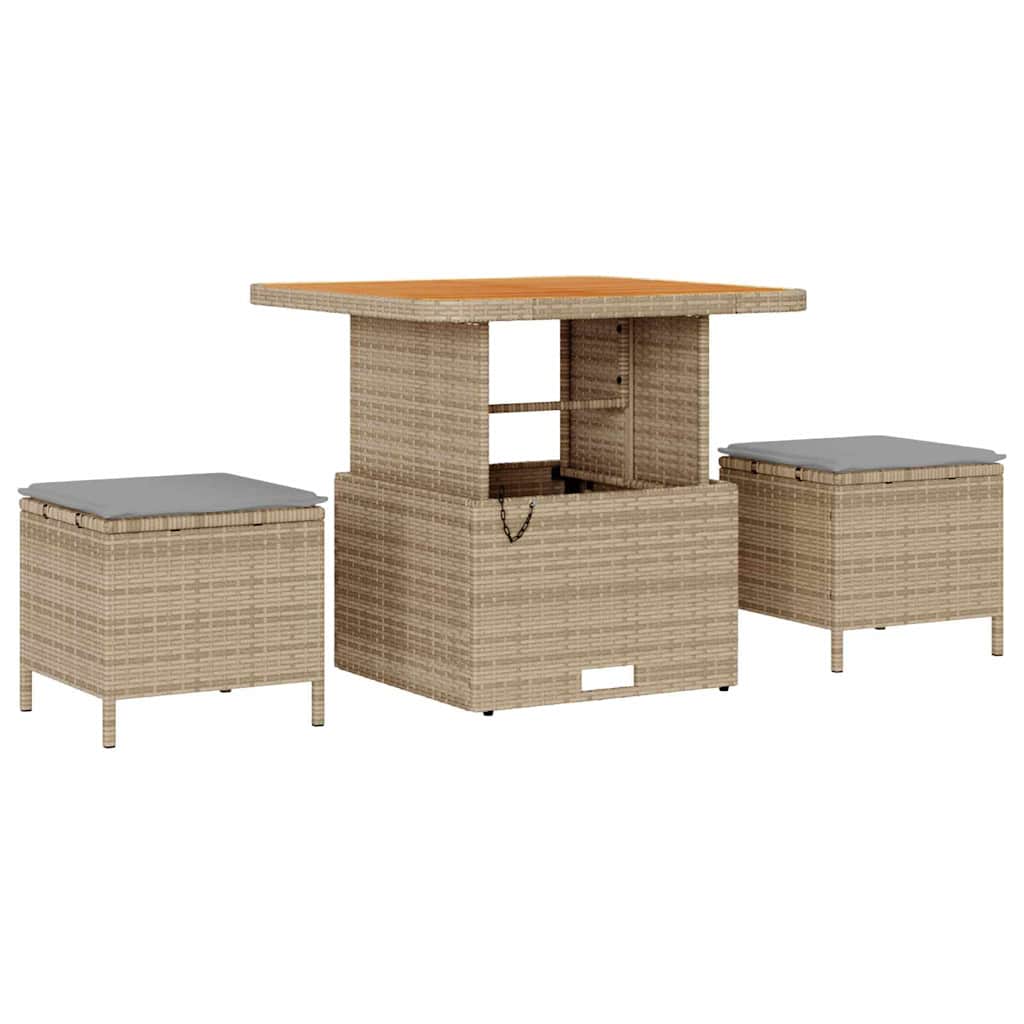 Garden Sofa Set 14 Pcs Beige And Light Grey Poly Rattan