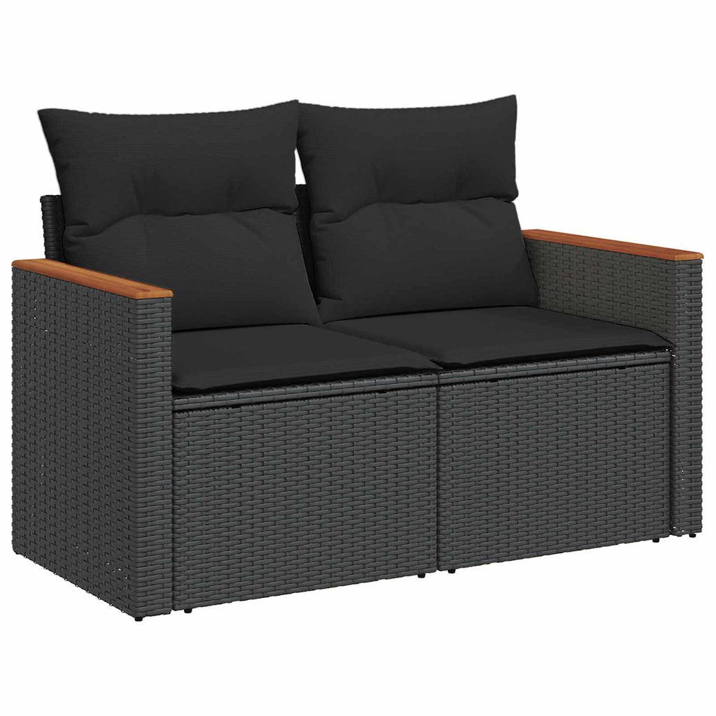 Garden Sofa Set With Cushion 14 Pcs Black Poly Rattan