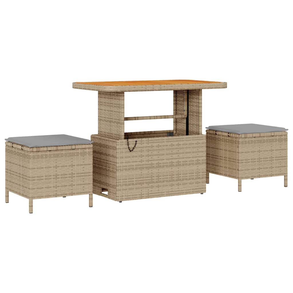 Garden Sofa Set 14 Pcs Beige And Light Grey Poly Rattan