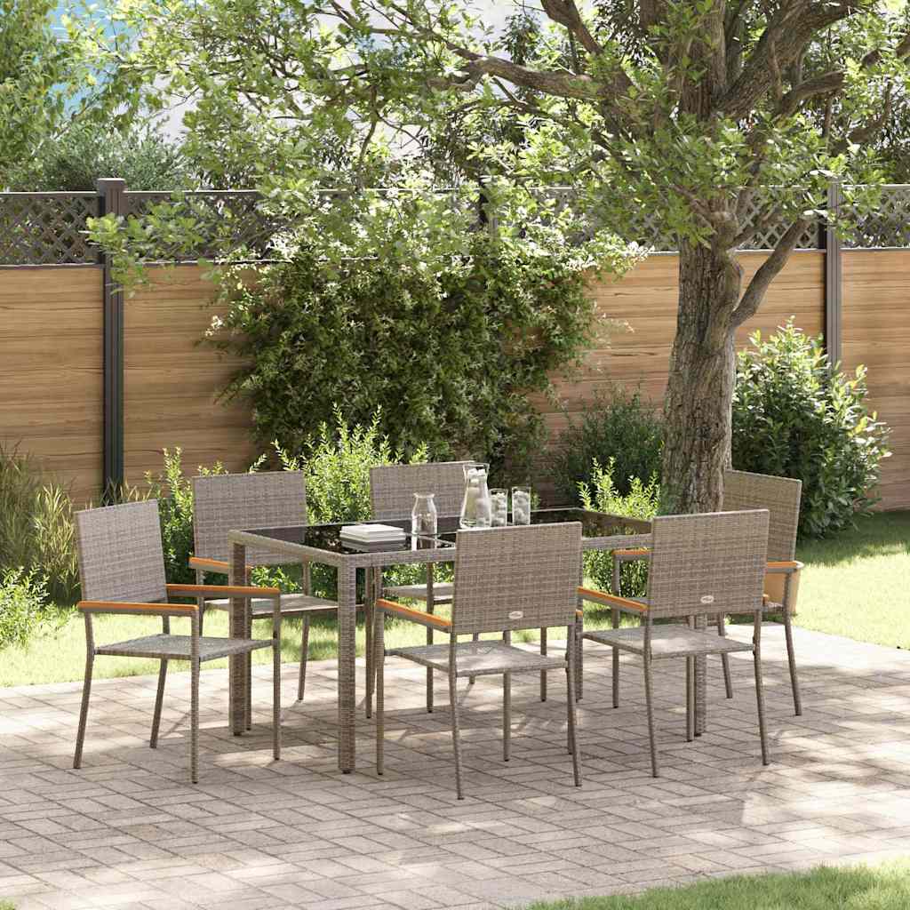 Garden Dining Set 7 Pcs Poly Rattan