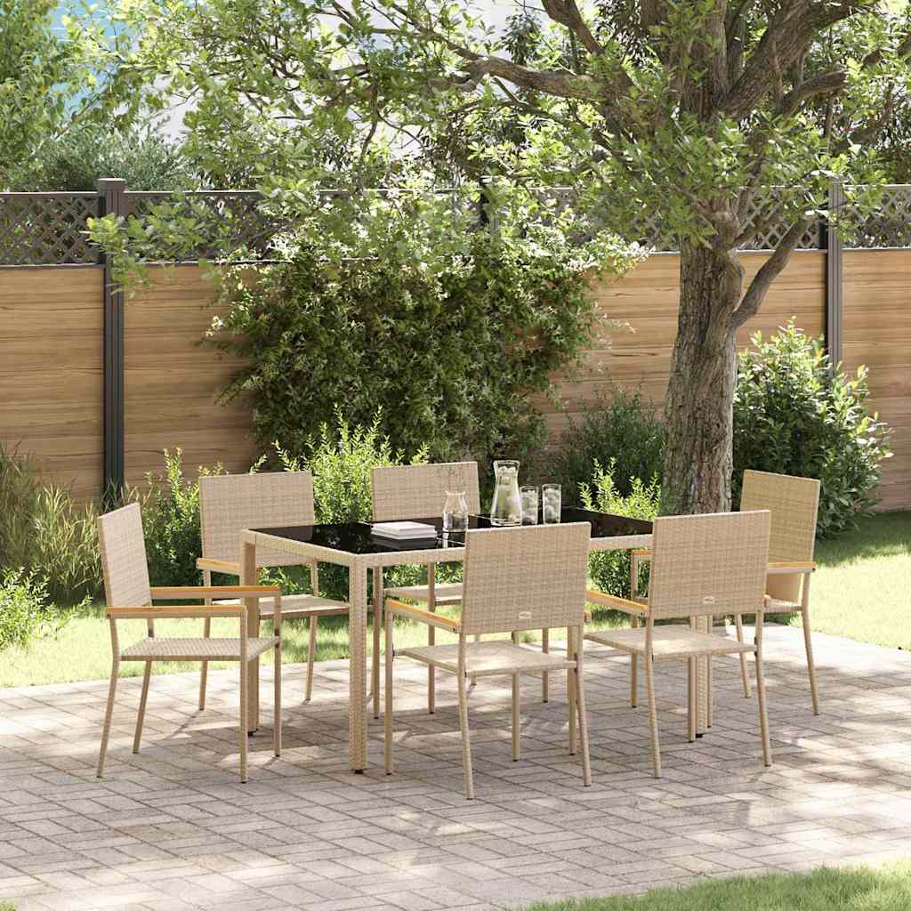 Garden Dining Set 7 Pcs Poly Rattan