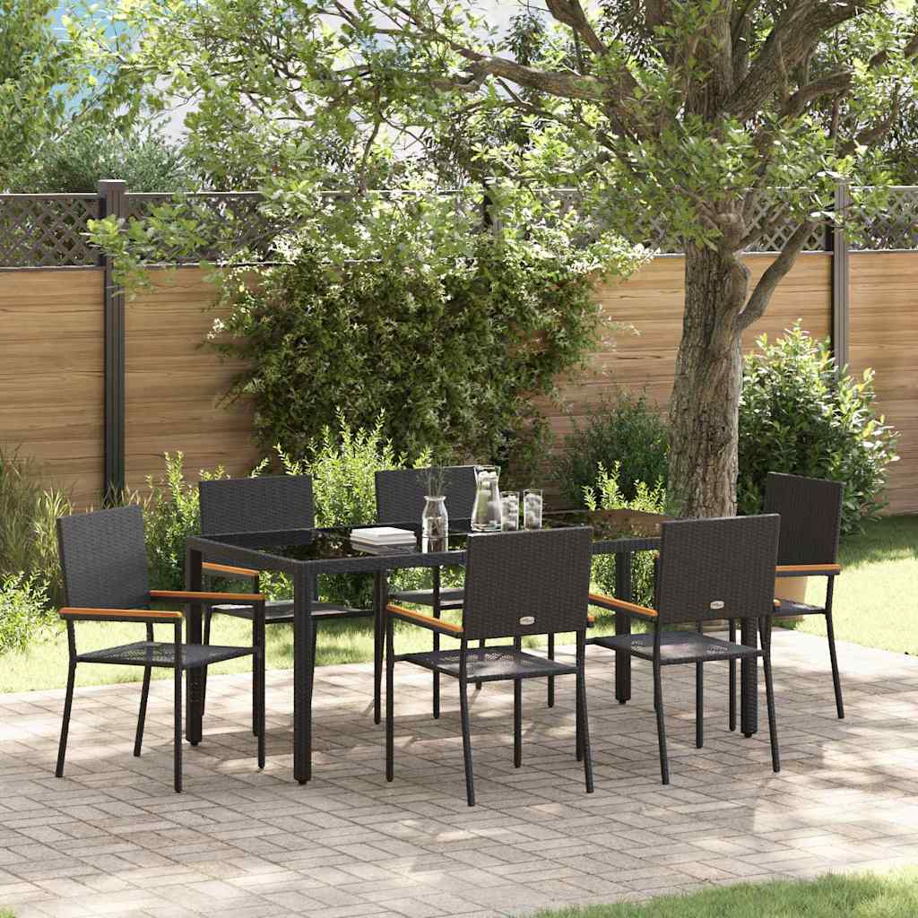 Garden Dining Set 7 Pcs Poly Rattan