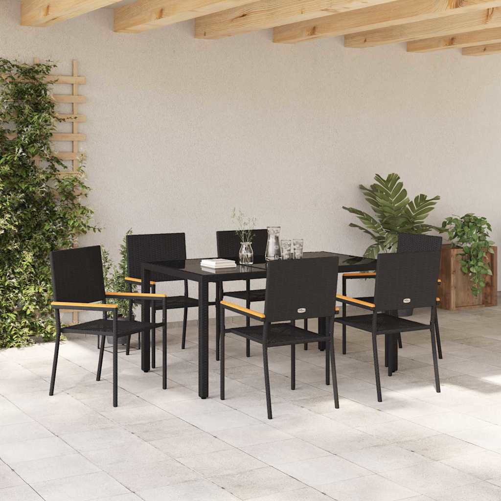 Garden Dining Set 7 Pcs Poly Rattan