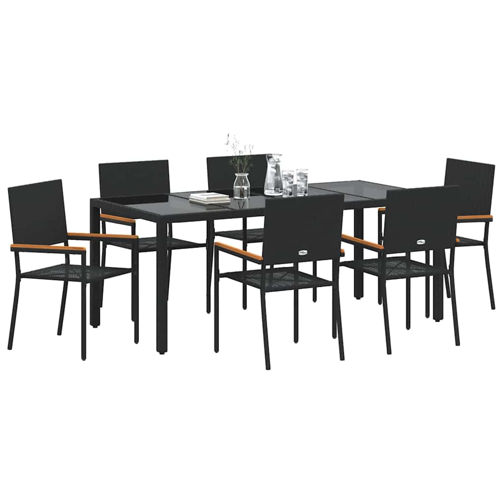 Garden Dining Set 7 Pcs Poly Rattan