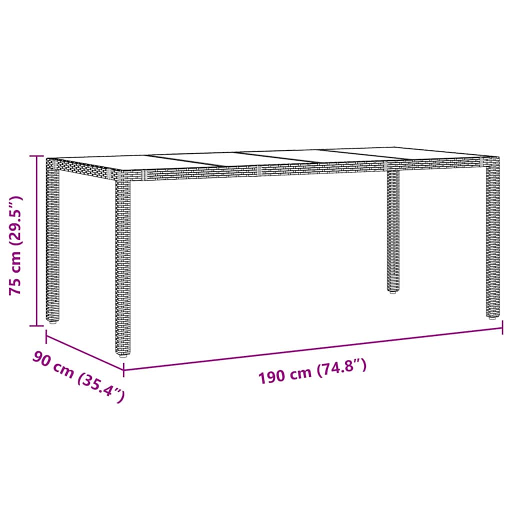 Garden Dining Set 7 Pcs Poly Rattan