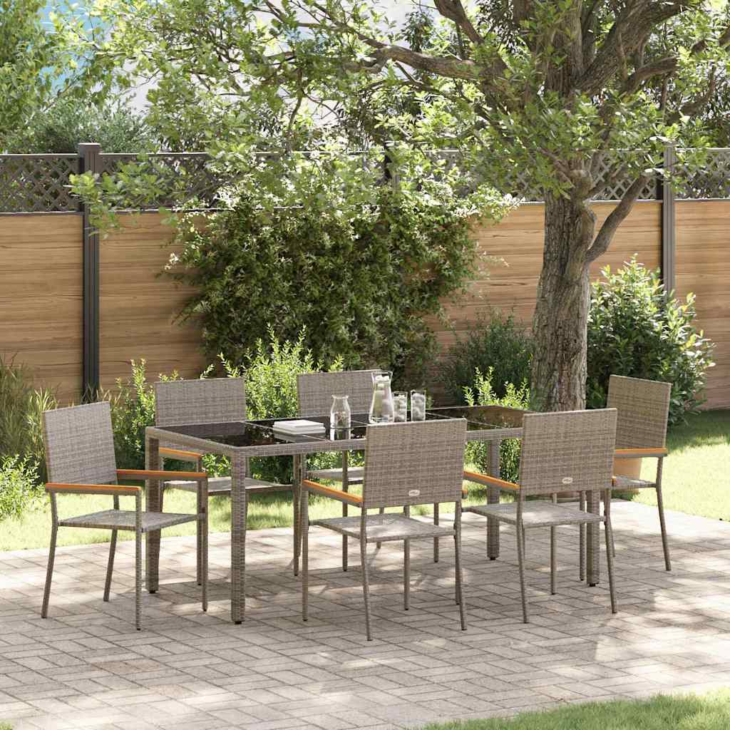 Garden Dining Set 7 Pcs Poly Rattan