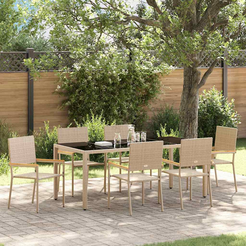 Garden Dining Set 7 Pcs Poly Rattan
