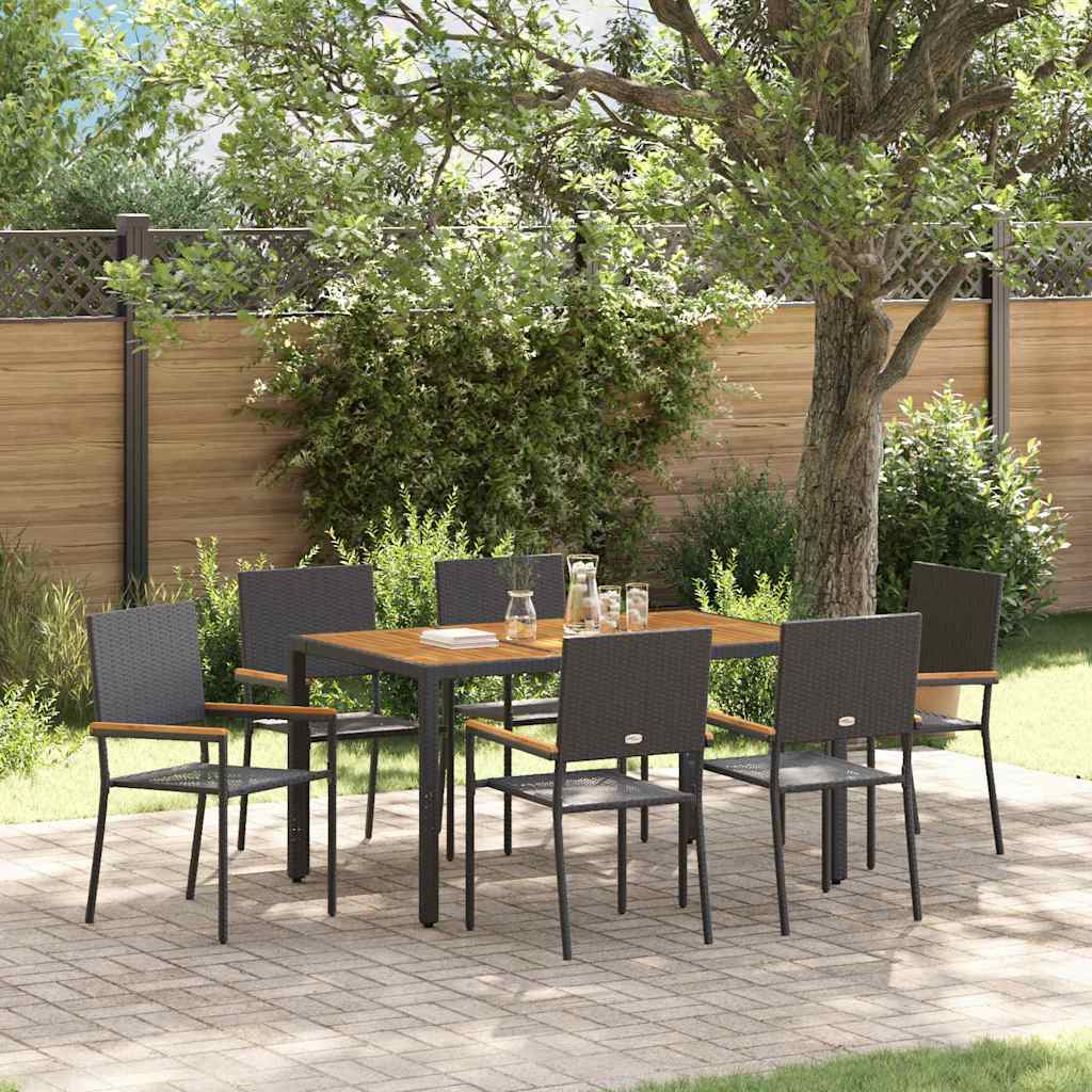 Garden Dining Set 7 Pcs Poly Rattan