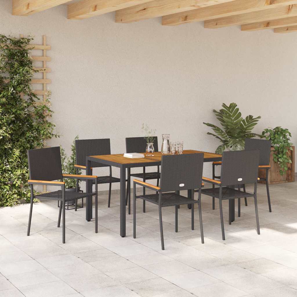 Garden Dining Set 7 Pcs Poly Rattan