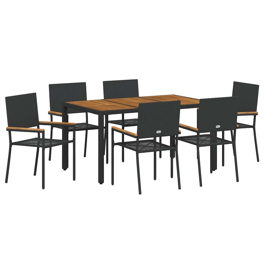 Garden Dining Set 7 Pcs Poly Rattan