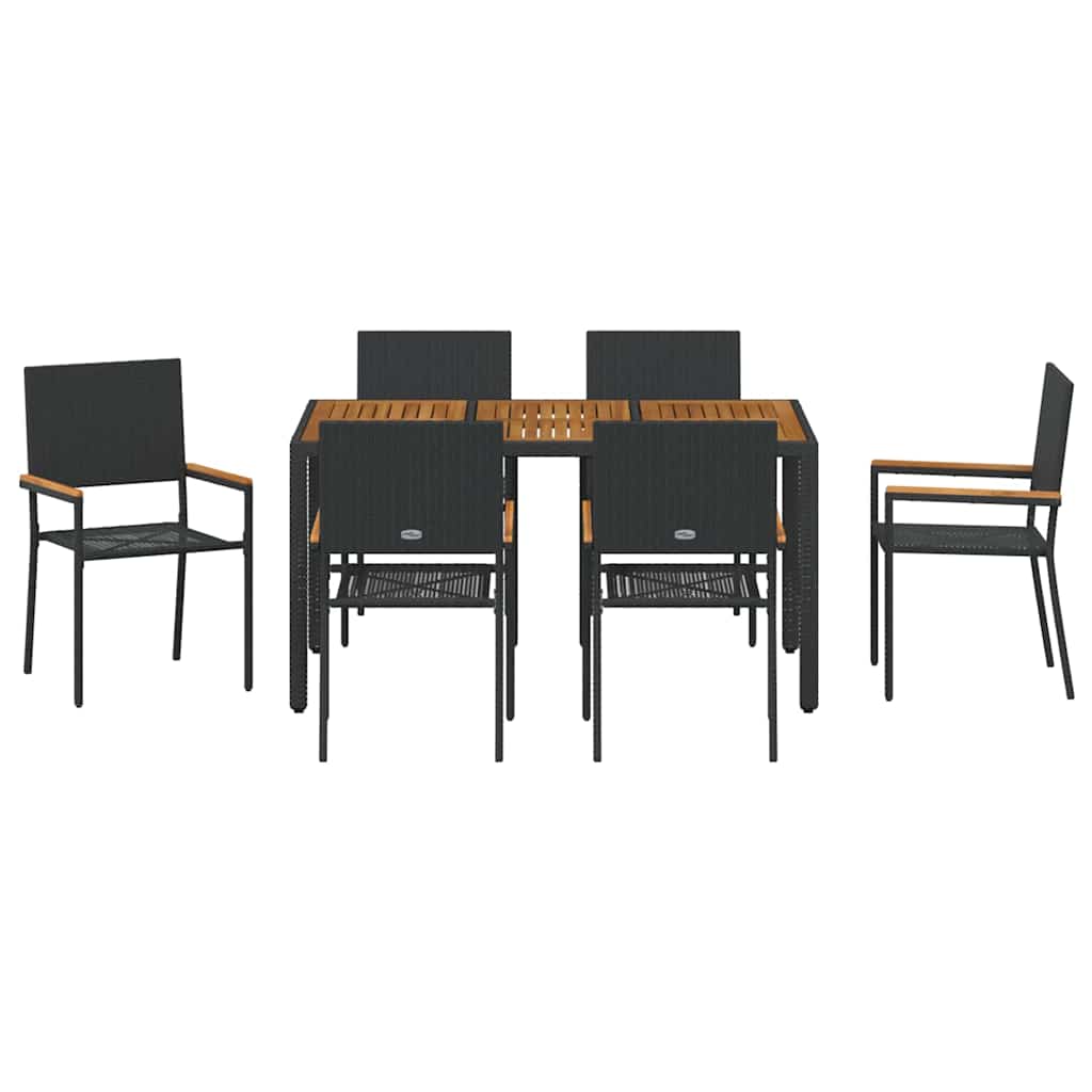 Garden Dining Set 7 Pcs Poly Rattan