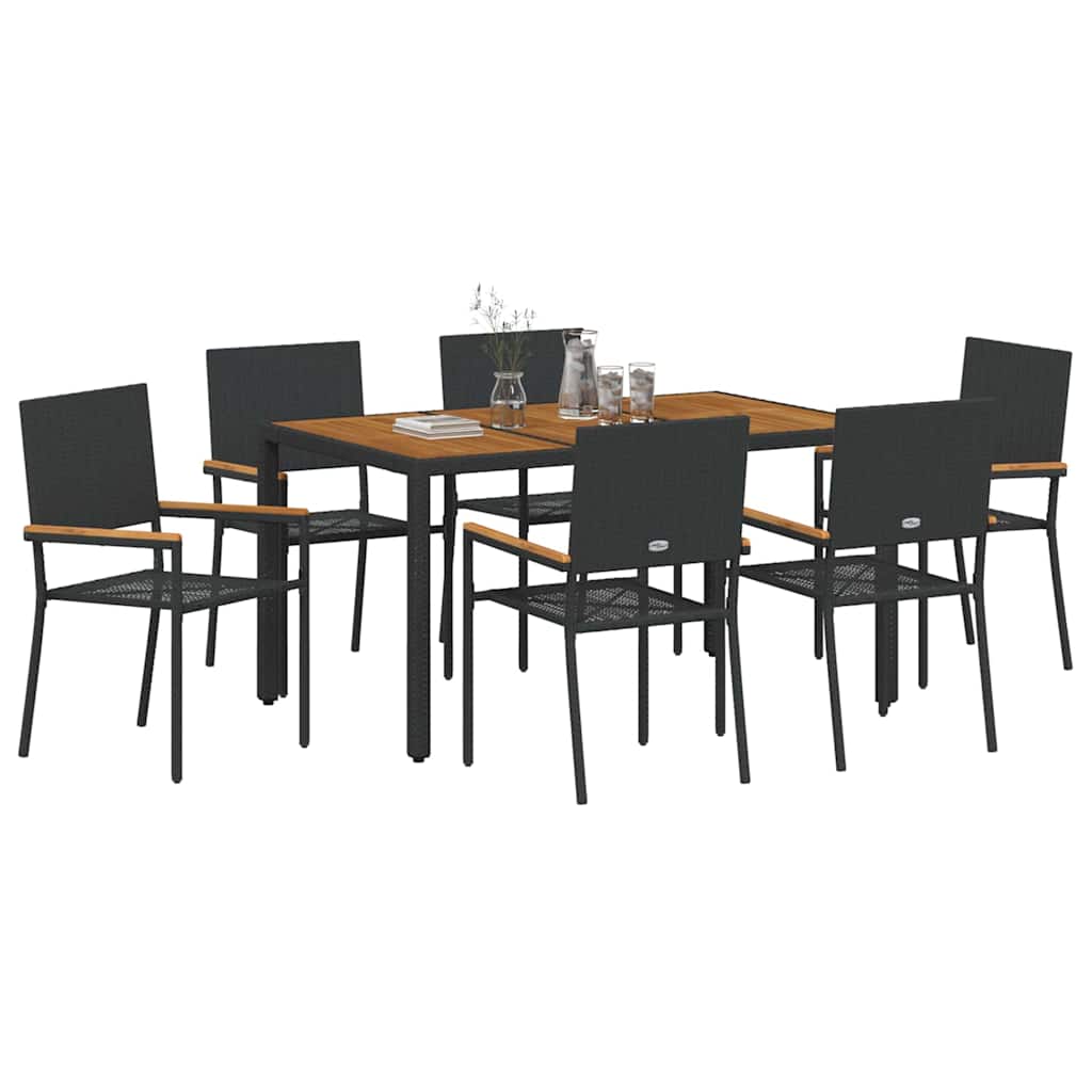 Garden Dining Set 7 Pcs Poly Rattan