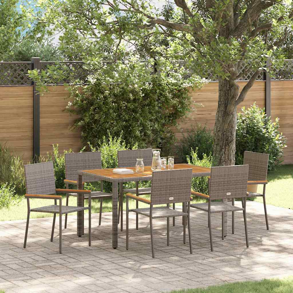 Garden Dining Set 7 Pcs Poly Rattan