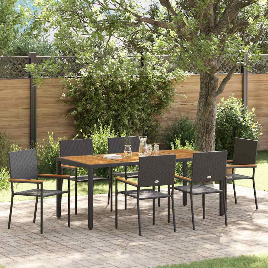 Garden Dining Set 7 Pcs Poly Rattan