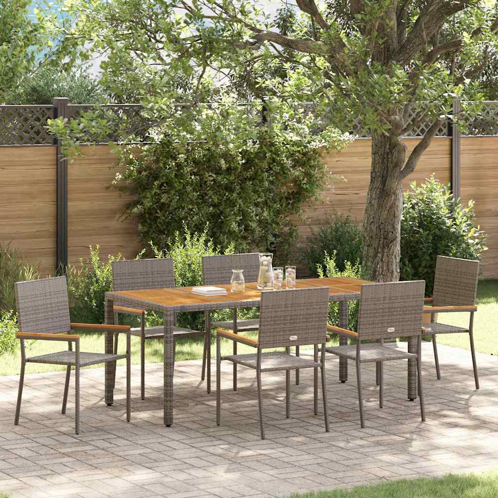 Garden Dining Set 7 Pcs Poly Rattan