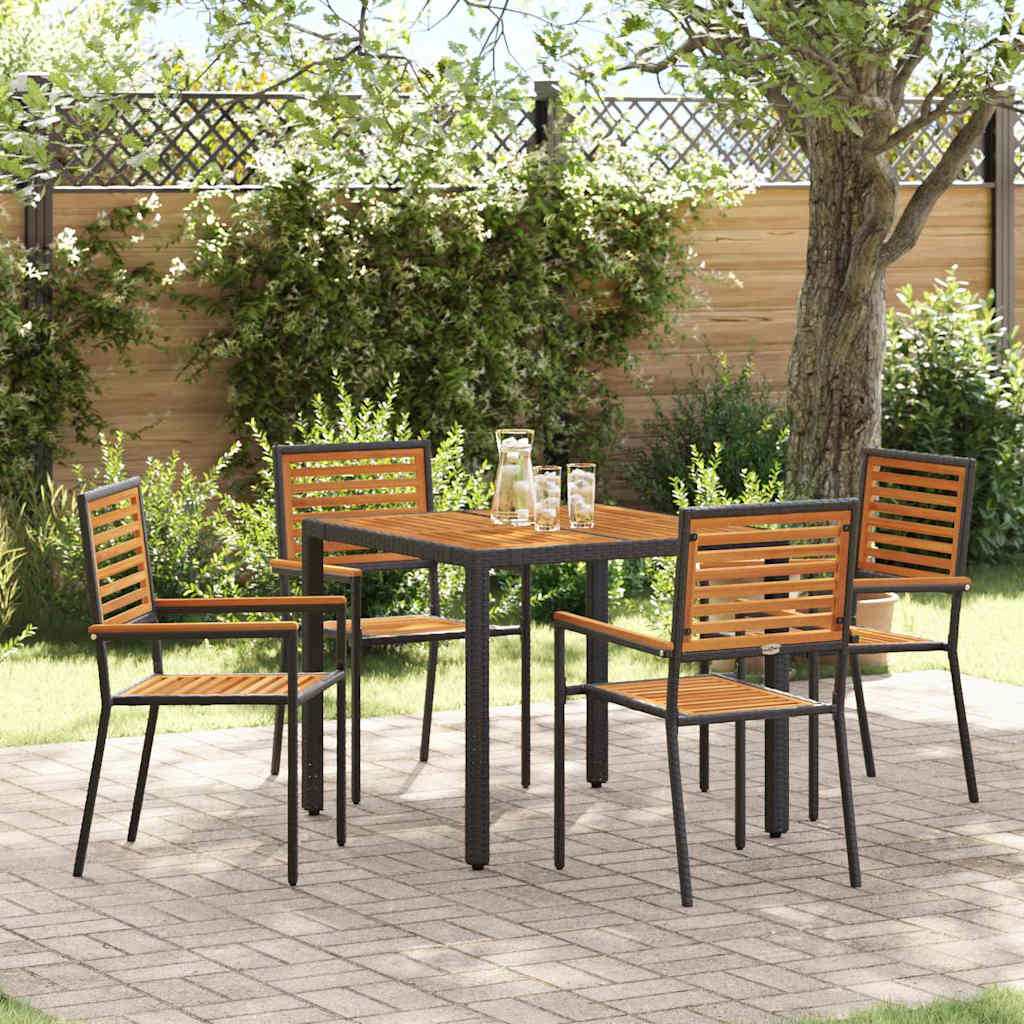 Garden Dining Set 7 Pcs And Brown Poly Rattan
