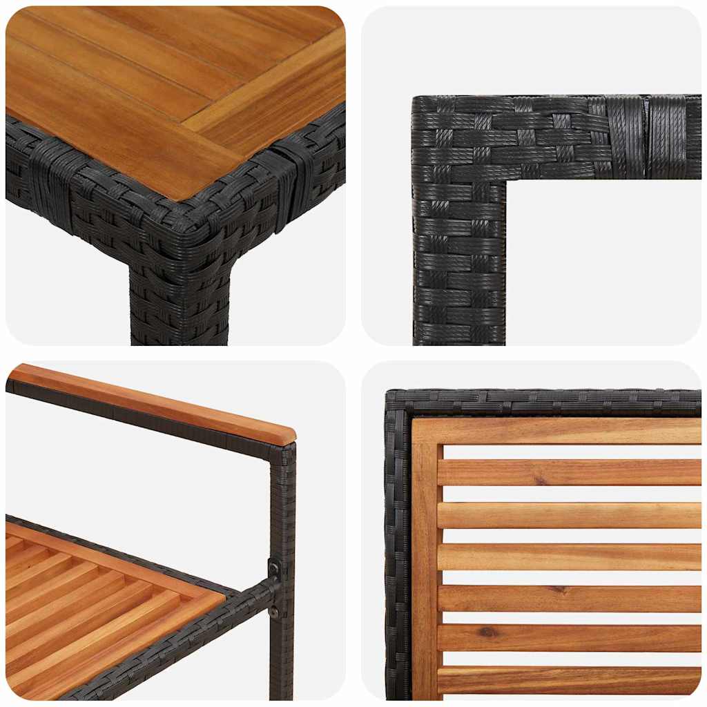 Garden Dining Set 7 Pcs And Brown Poly Rattan