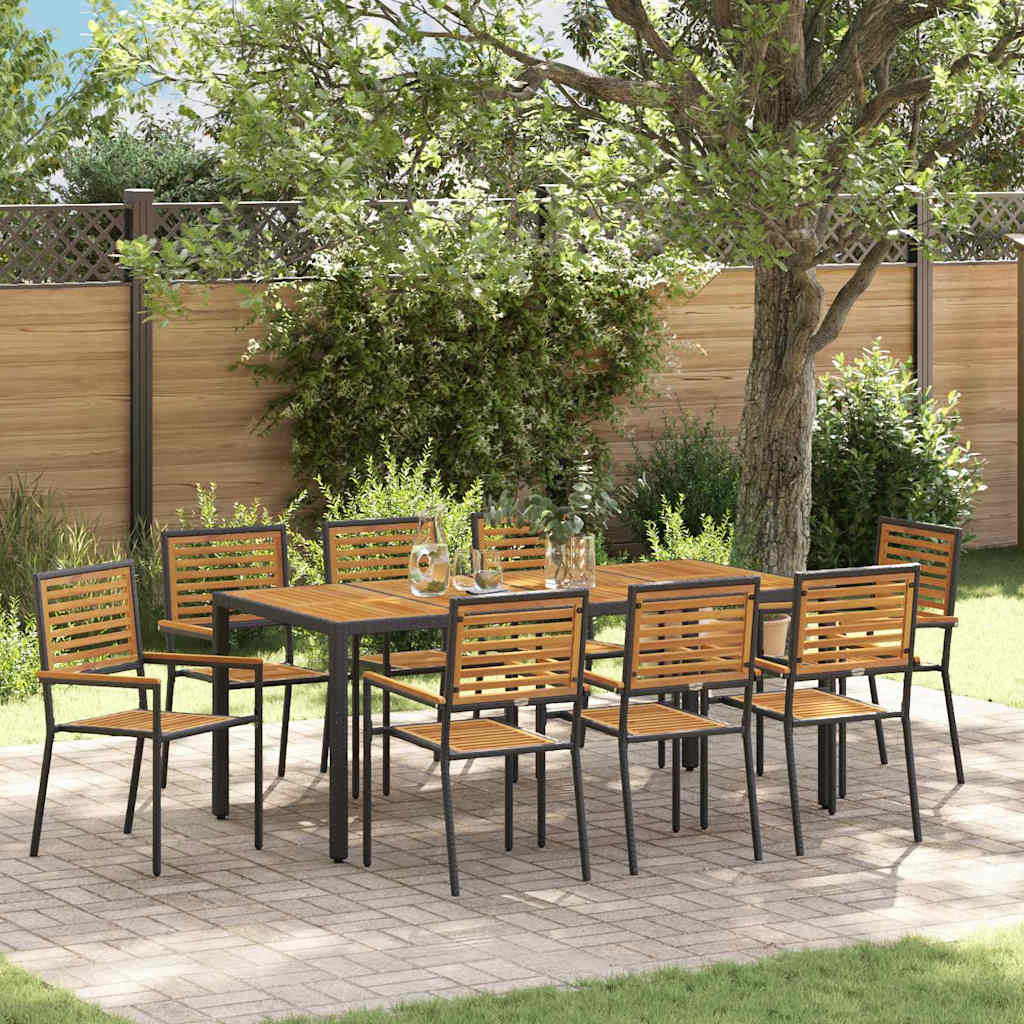 Garden Dining Set 7 Pcs And Brown Poly Rattan