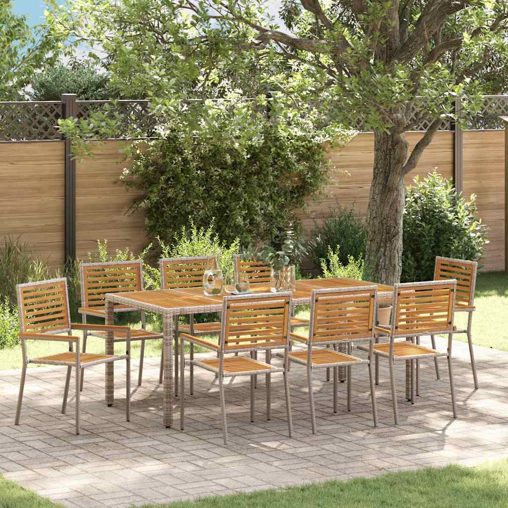 Garden Dining Set 7 Pcs And Brown Poly Rattan