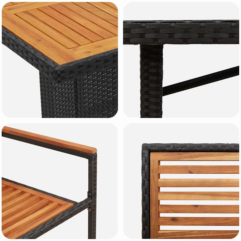Garden Dining Set 7 Pcs And Brown Poly Rattan