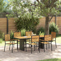 Garden Dining Set 7 Pcs And Brown Poly Rattan
