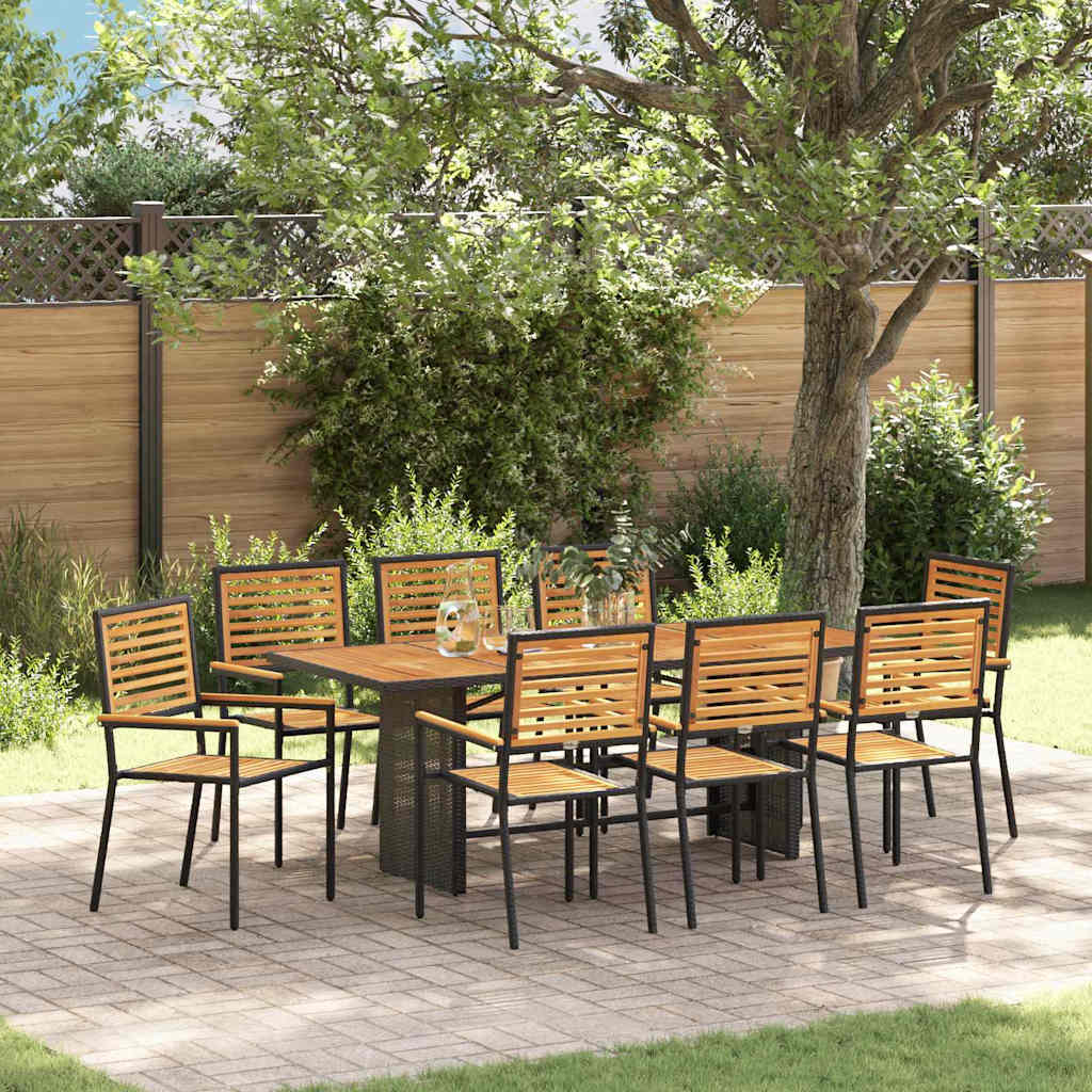 Garden Dining Set 7 Pcs And Brown Poly Rattan