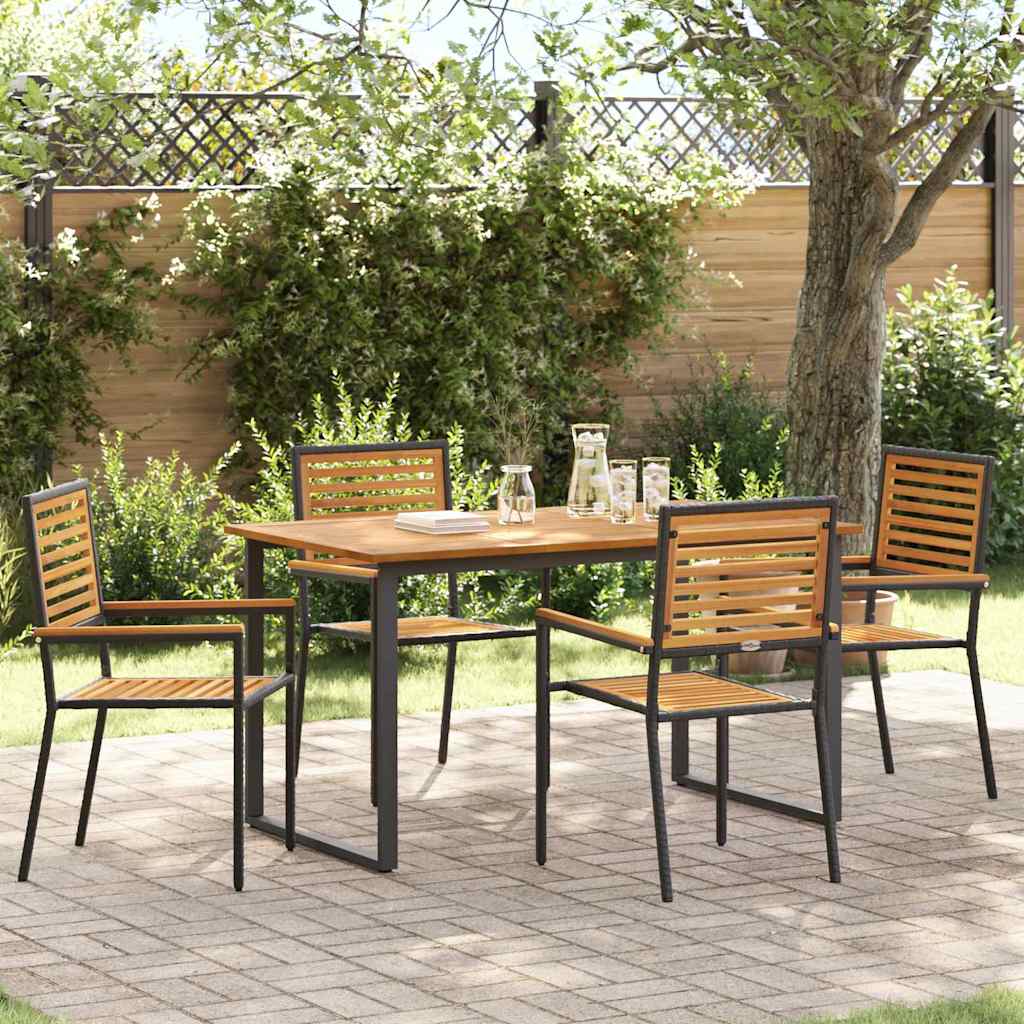 Garden Dining Set 9 Pcs Solid Acacia Wood