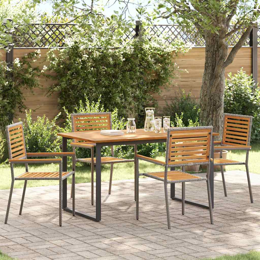 Garden Dining Set 9 Pcs Solid Acacia Wood