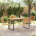 Garden Dining Set 9 Pcs Solid Acacia Wood