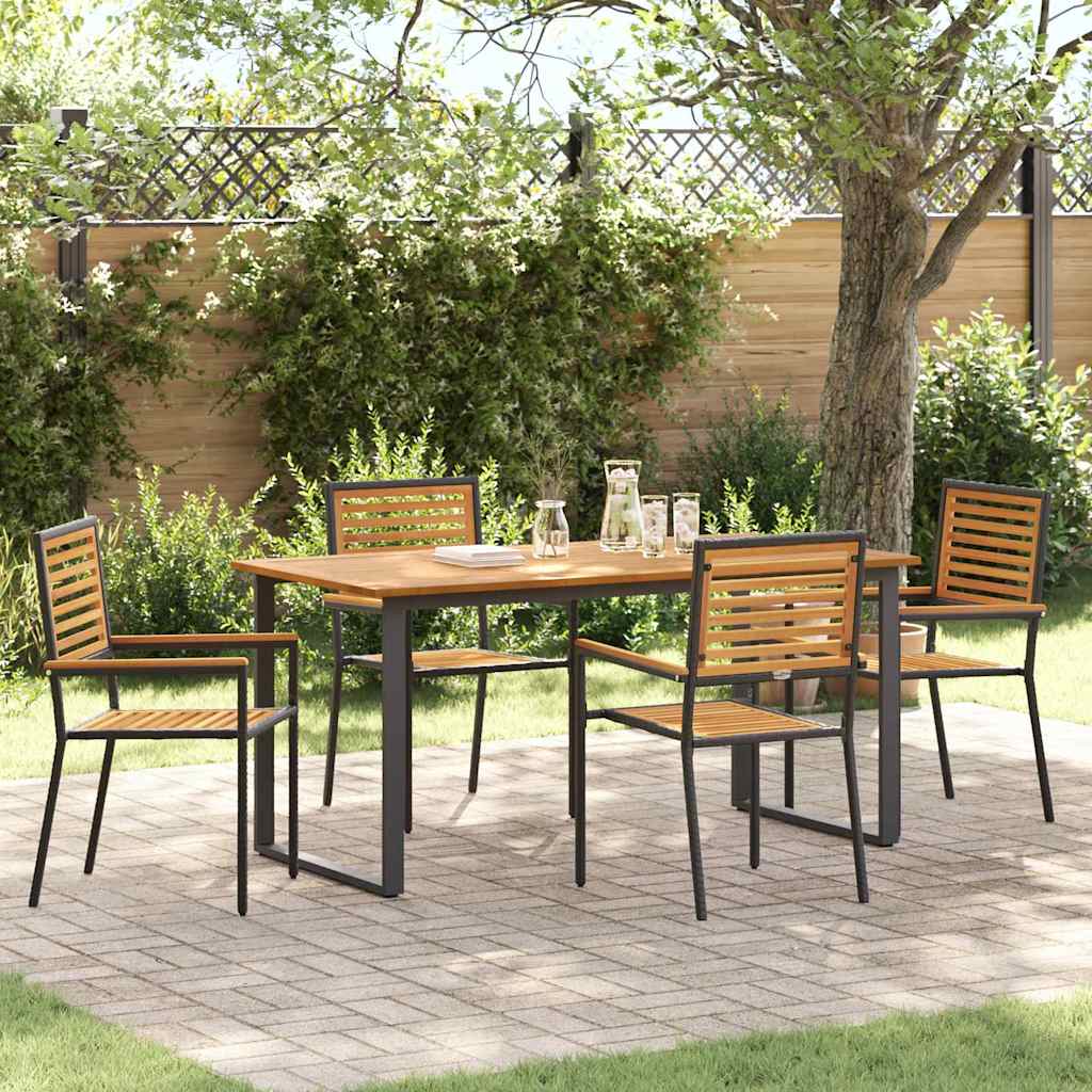 Garden Dining Set 9 Pcs Solid Acacia Wood