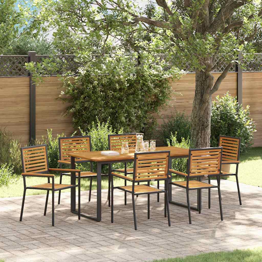 Garden Dining Set 9 Pcs Solid Acacia Wood