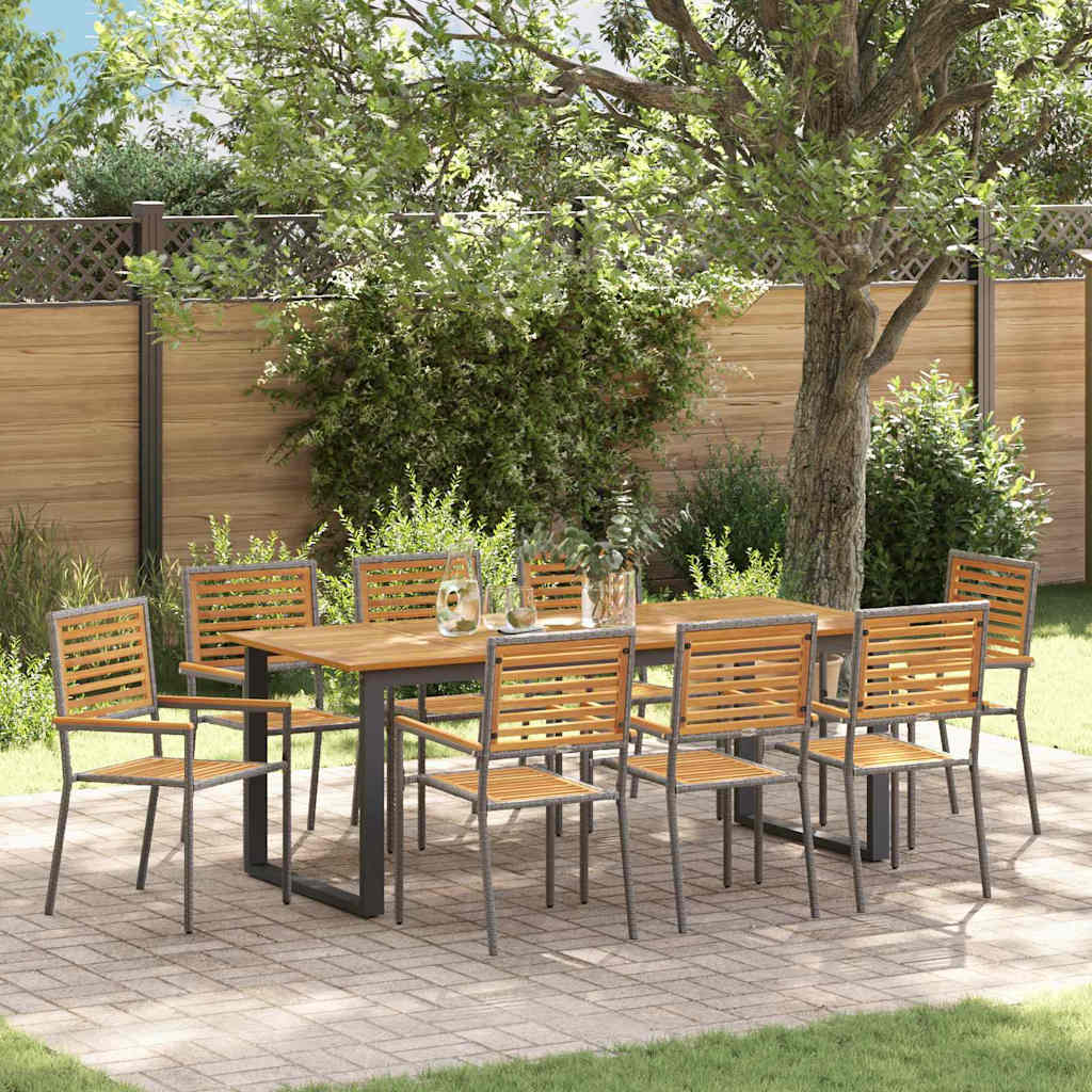 Garden Dining Set 9 Pcs Solid Acacia Wood