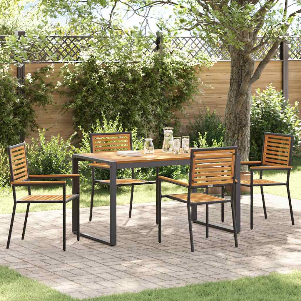 Garden Dining Set 9 Pcs And Brown Poly Rattan