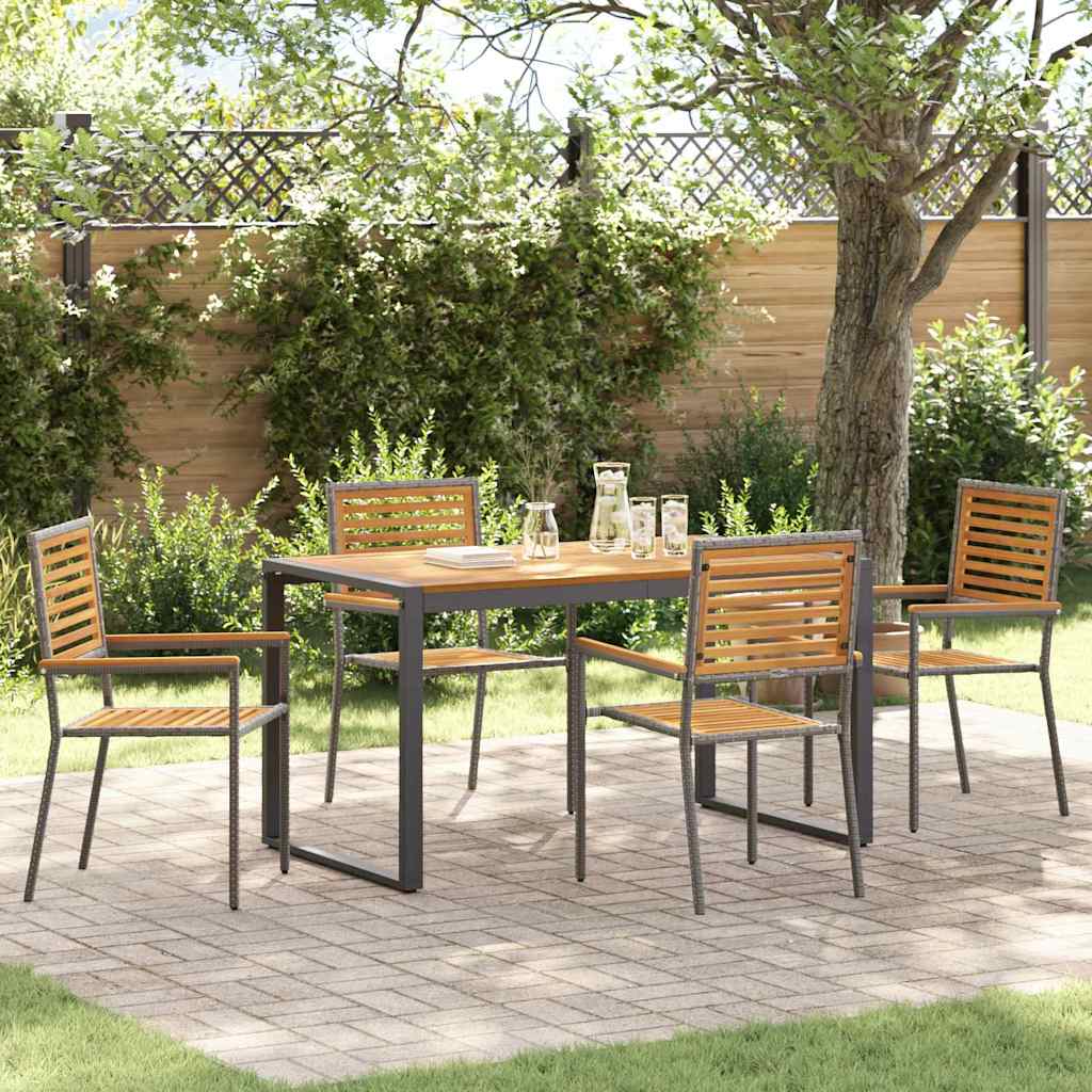 Garden Dining Set 9 Pcs And Brown Poly Rattan