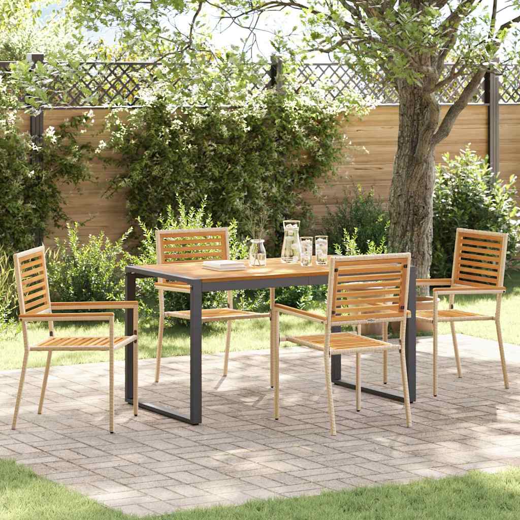 Garden Dining Set 9 Pcs And Brown Poly Rattan