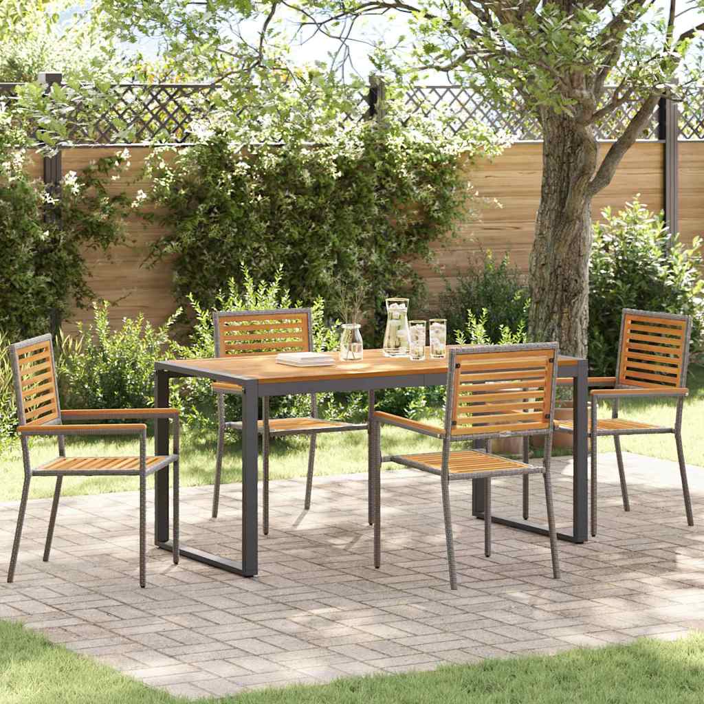 Garden Dining Set 9 Pcs And Brown Poly Rattan
