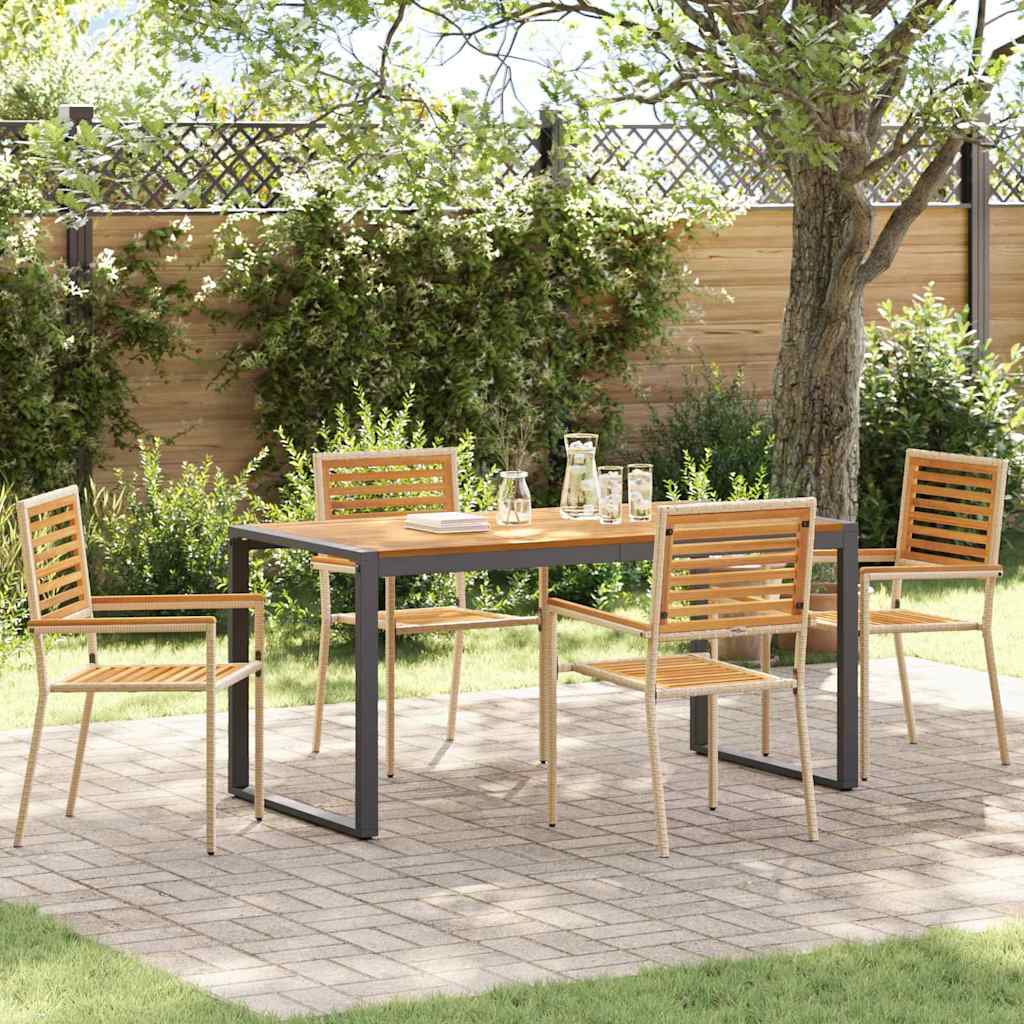 Garden Dining Set 9 Pcs And Brown Poly Rattan