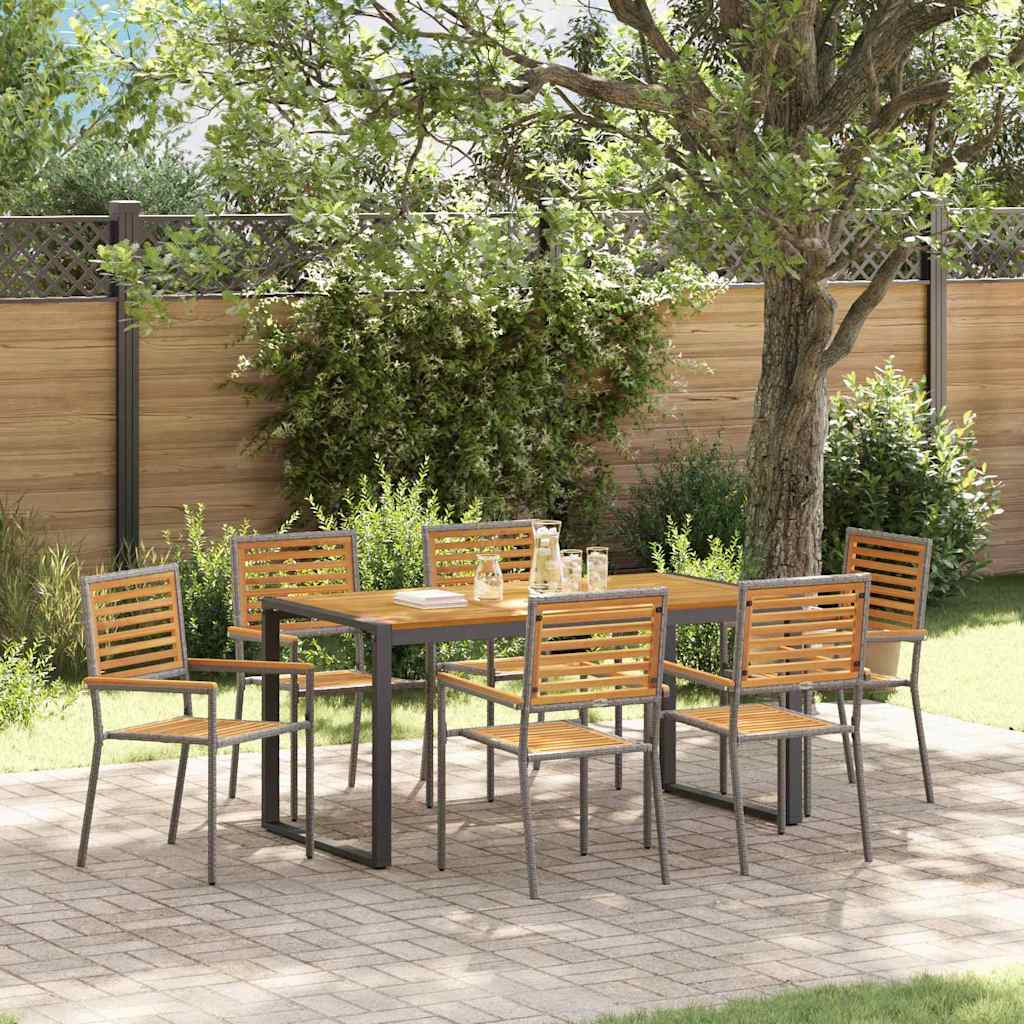 Garden Dining Set 9 Pcs And Brown Poly Rattan