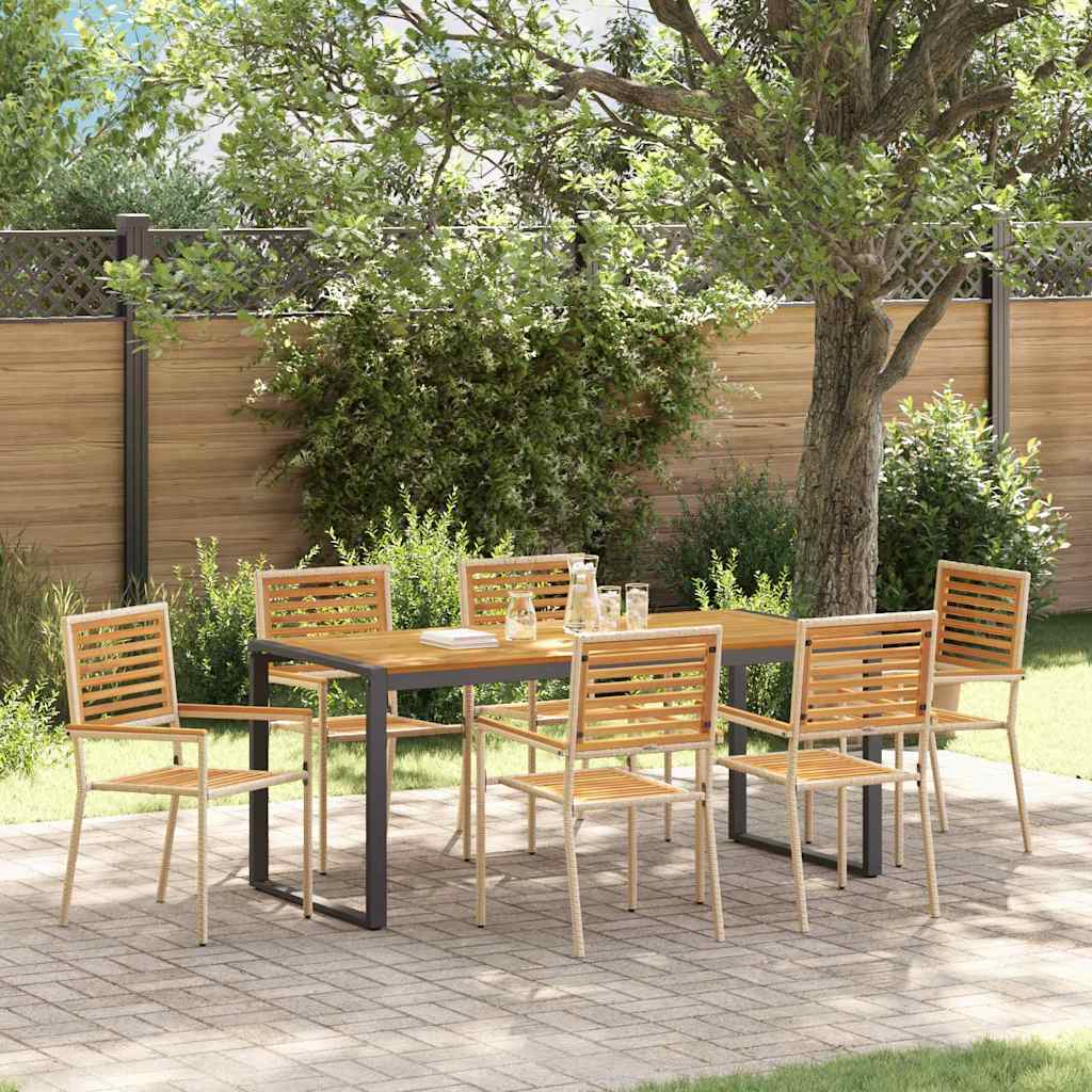 Garden Dining Set 9 Pcs And Brown Poly Rattan