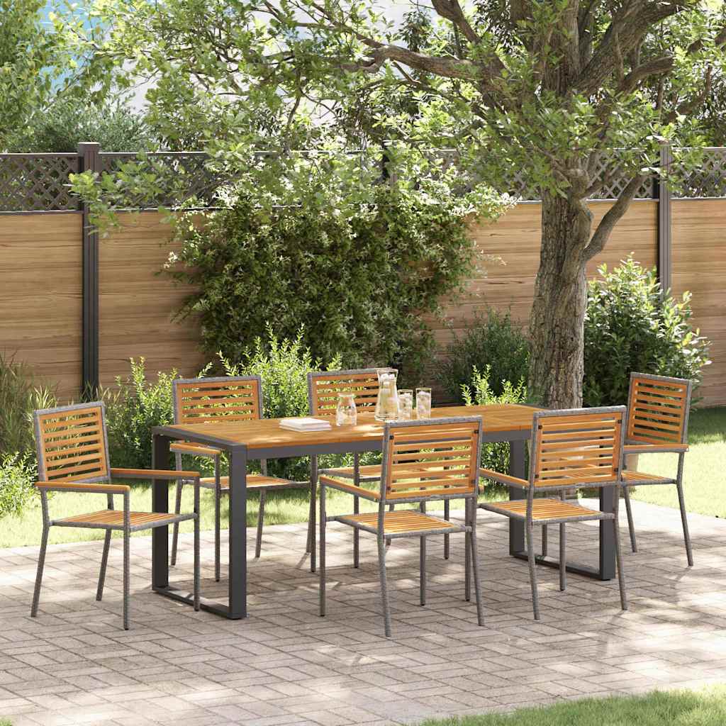 Garden Dining Set 9 Pcs And Brown Poly Rattan