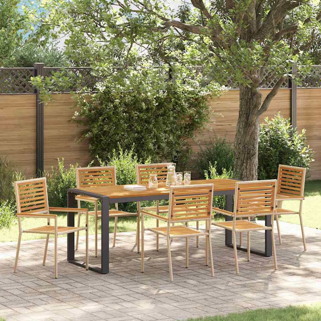 Garden Dining Set 9 Pcs And Brown Poly Rattan