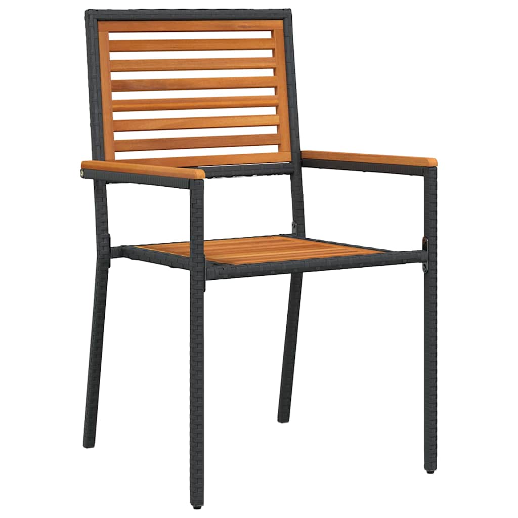 Outdoor Furniture Set Garden Dining 3 Pcs Solid Acacia Wood Beige Black Grey 85
