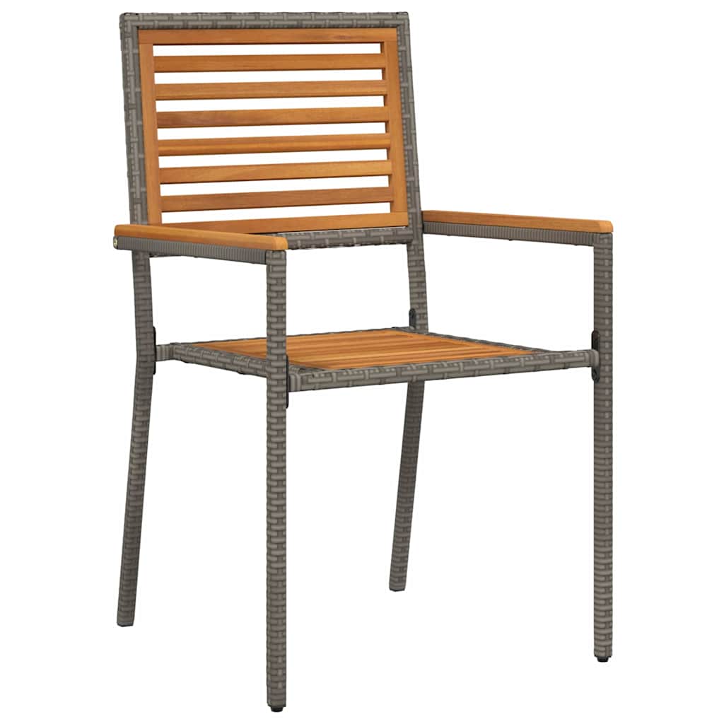 Outdoor Furniture Set Garden Dining 3 Pcs Solid Acacia Wood Beige Black Grey 85